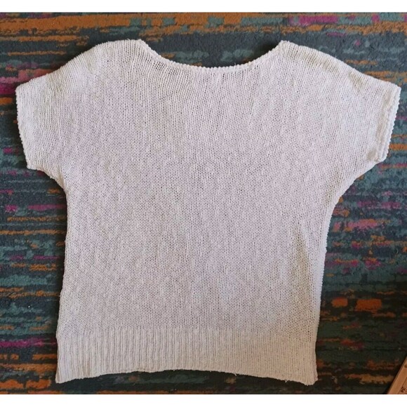 Vtg Compositions Crochet Knit Top Womens Medium White Cottage Core Beach Boho - Picture 4 of 6